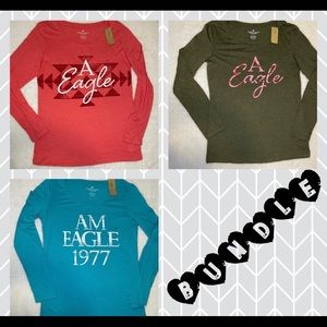 American Eagle Bundle Long Sleeve Tees